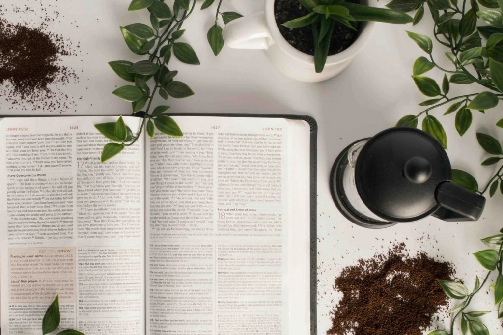 bible and coffee