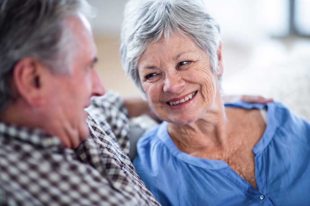 Happy,Senior,Couple,Looking,At,Each,Other,And,Smiling,At